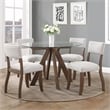 Wade Mocha Brown Wood and Glass Top Dining Table