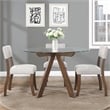 Wade Mocha Brown Wood and Glass Top Dining Table