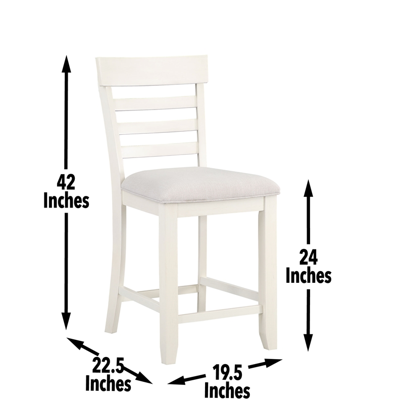 Steve Silver Hyland Off White Wood Counter Chair