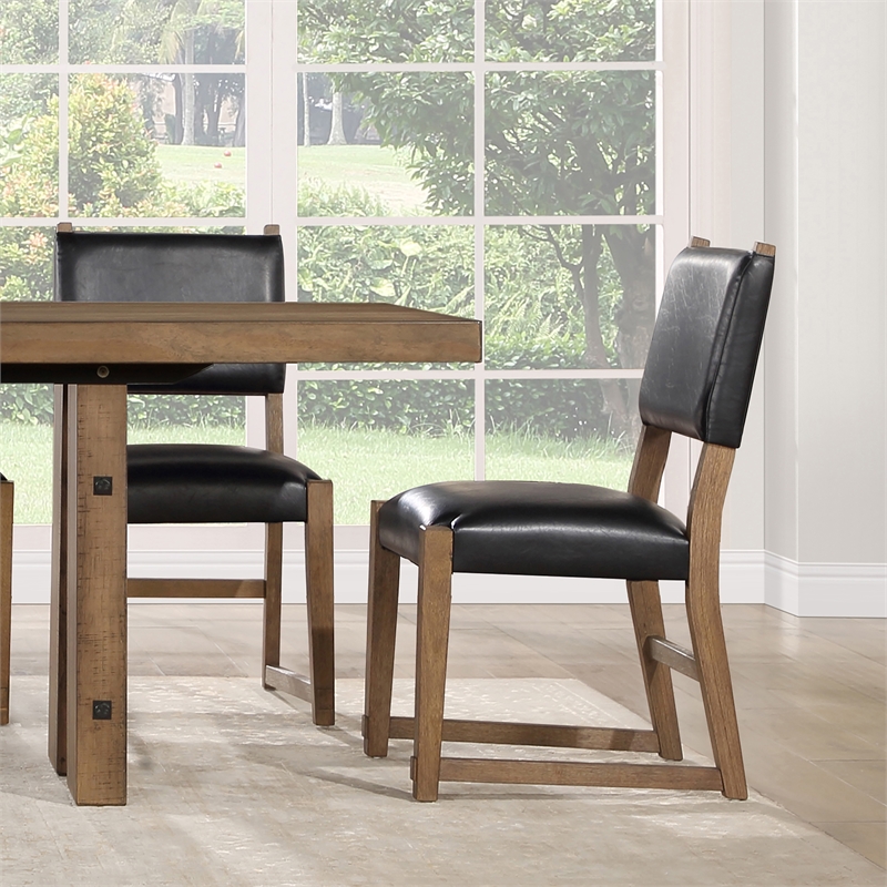 Steve Silver Atmore Dark Driftwood Wood Side Chair