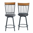 Steve Silver Tyler Black Metal Dark Brown Faux Leather Swivel Counter Stool