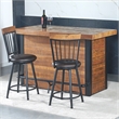 Steve Silver Tyler Black Metal Dark Brown Faux Leather Swivel Counter Stool