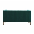 Isaac Stitch Green Velvet Button Tufted Loveseat