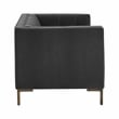 Isaac Stitch Gray Velvet Button Tufted Loveseat