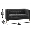 Isaac Stitch Gray Velvet Button Tufted Loveseat