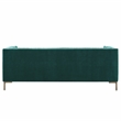 Isaac Channel Stitch Green Velvet Button Tufted Sofa