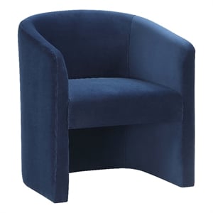 Iris Upholstered Dining or Accent Chair Indigo Blue Velvet
