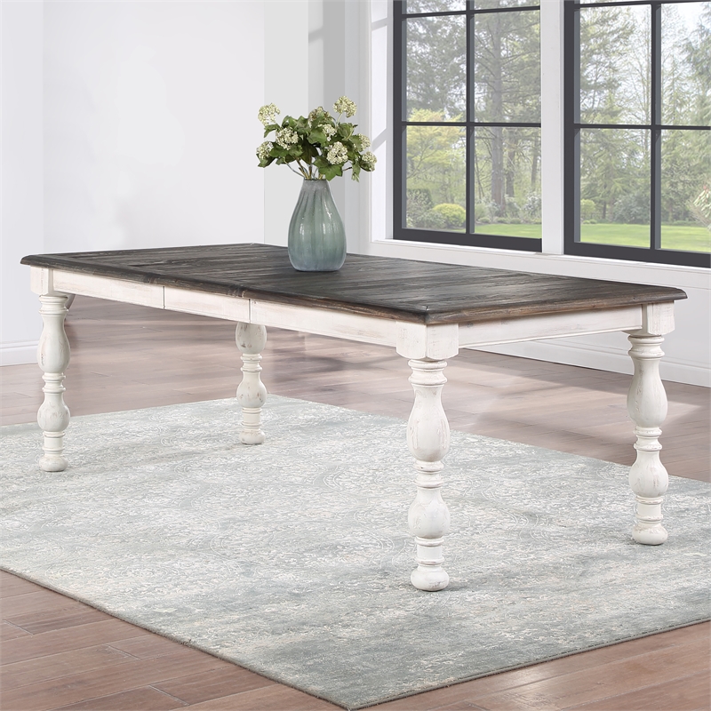 Heston Weathered White Wood Dining Table
