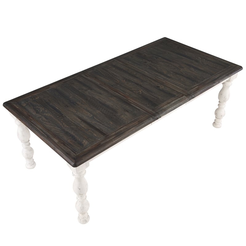 Heston Weathered White Wood Dining Table - Thumbnail 2