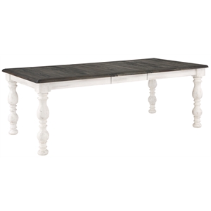 Heston Weathered White 84 in. Wood Dining Table