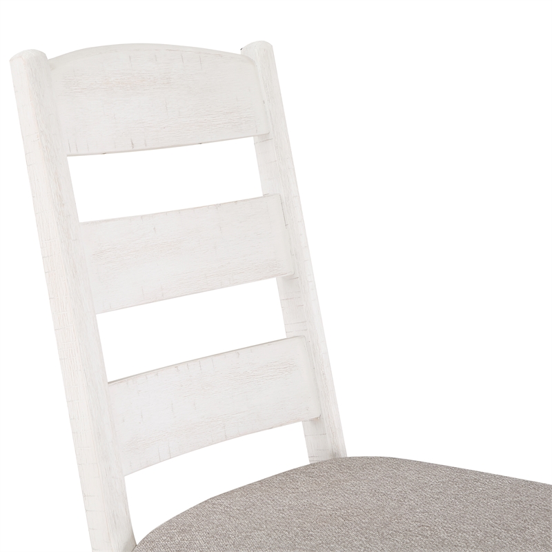 Heston 5-piece Weathered White Wood Dining Set