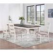 Heston 7-piece Weathered White Wood Dining Set
