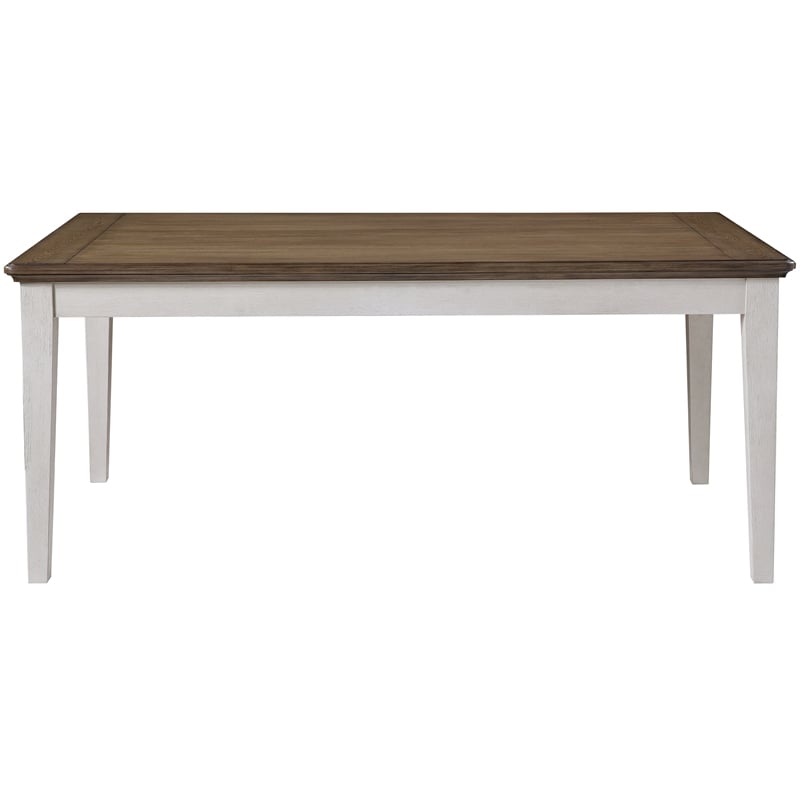 Pendleton 72 in. Ivory and Brown Wood Dining Table