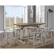 Pendleton Ivory and Brown Wood Counter Height Gathering Table
