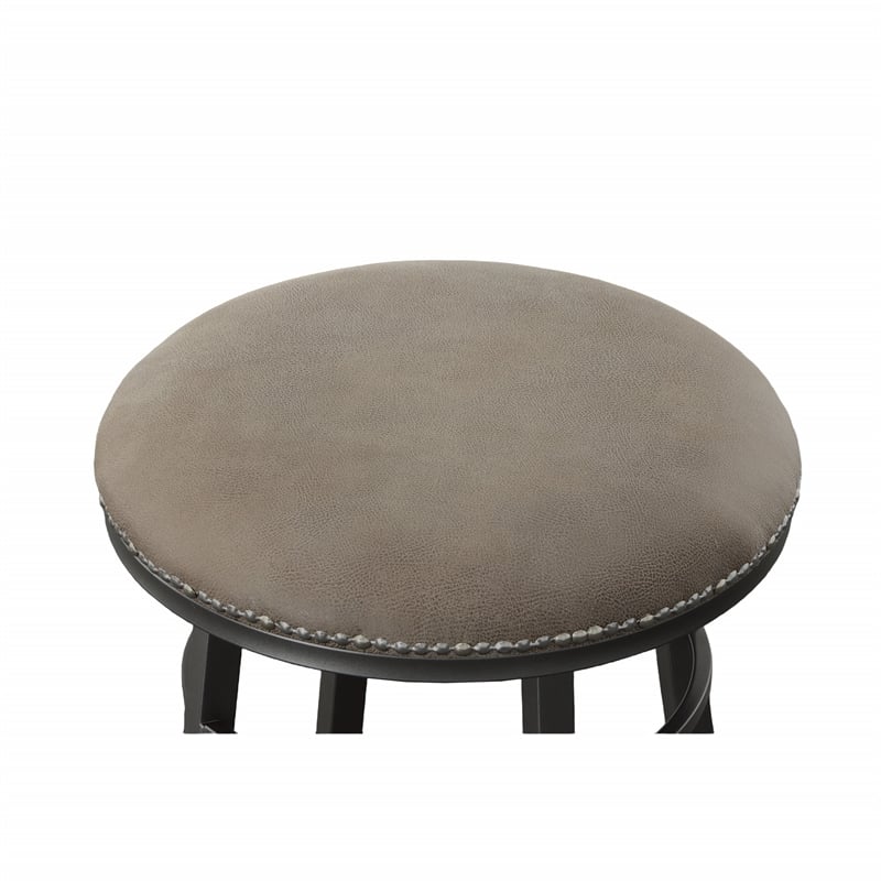 Bali Gray Metal Backless Swivel Bar Stool