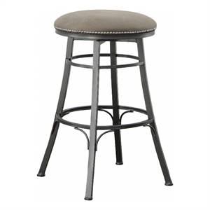 Bali Gray Metal Backless Swivel Bar Stool
