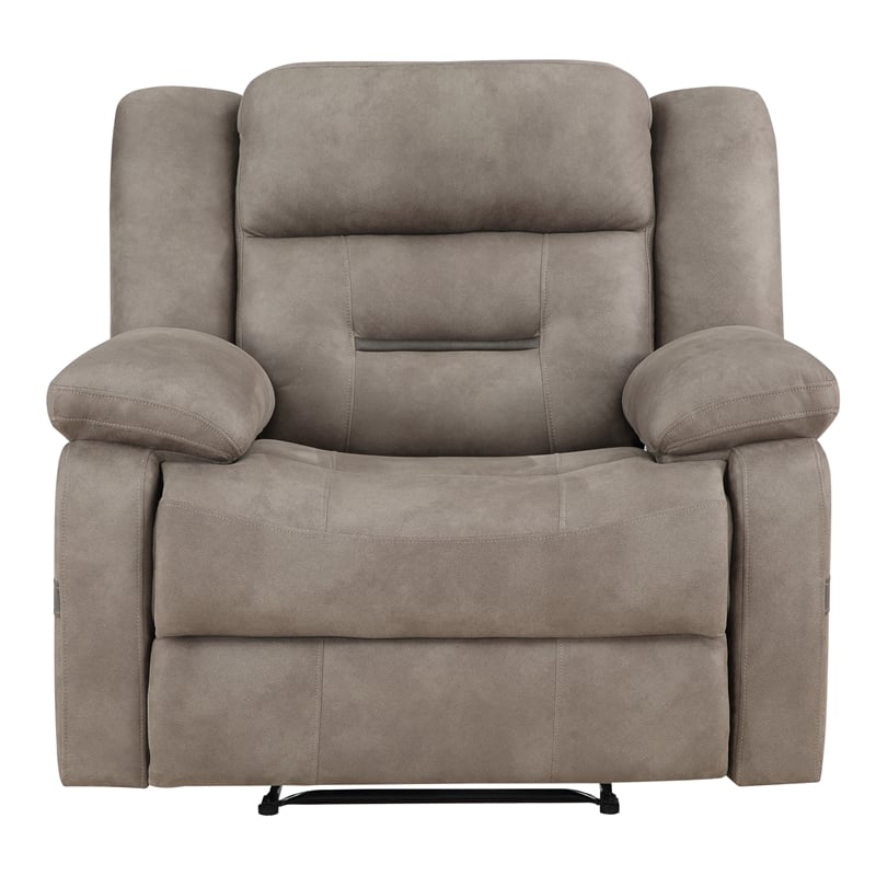 Steve Silver Abilene Faux Leather Upholstered Manual Recliner in Brown