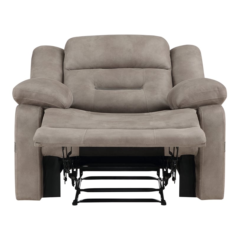 Steve Silver Abilene Faux Leather Upholstered Manual Recliner in Brown