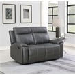 Steve Silver Gaston Polyester Upholstered Manual Loveseat in Gray
