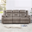 Steve Silver Abilene Polyester Manual Reclining Sofa w/Dropdown Console in Brown