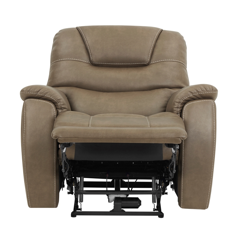 Steve Silver Adelaide Polyester Upholstered Double PWR ZG Recliner in Brown