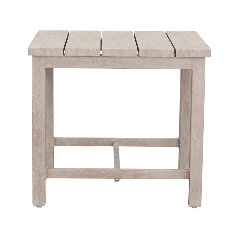 Steve Silver Blakley Powder-Coated Aluminum End Table in White Washed