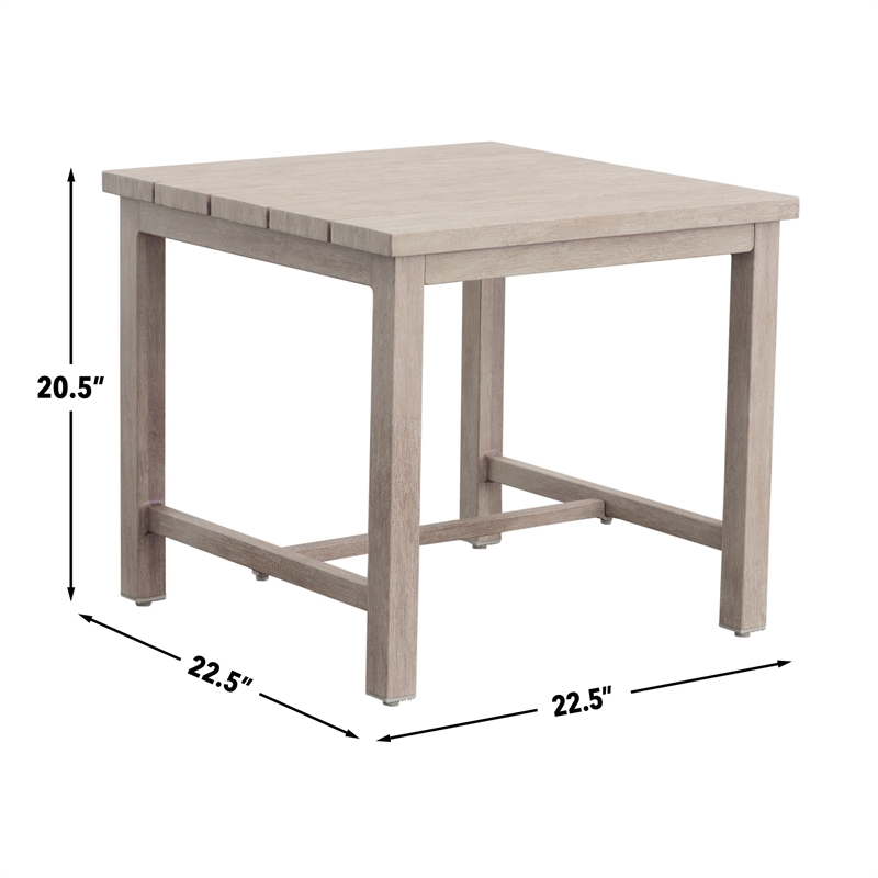 Steve Silver Blakley Powder-Coated Aluminum End Table in White Washed