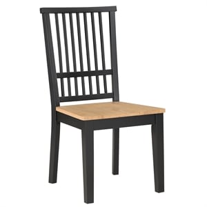 Steve Silver Magnolia Engineered Wood Dining Side Chair in Black (Set of 2)