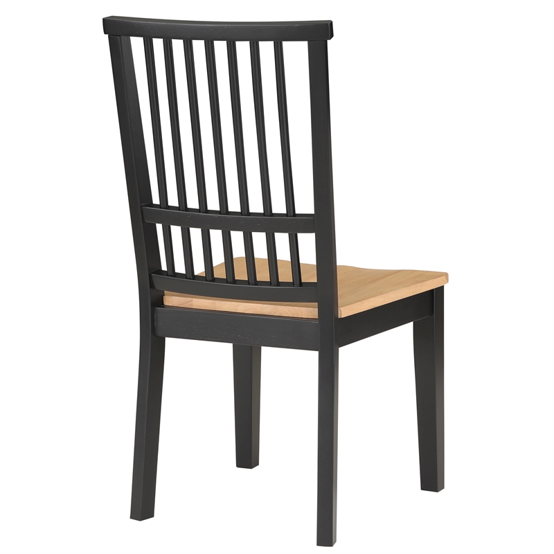 Steve Silver Magnolia Engineered Wood Dining Side Chair in Black (Set of 2)