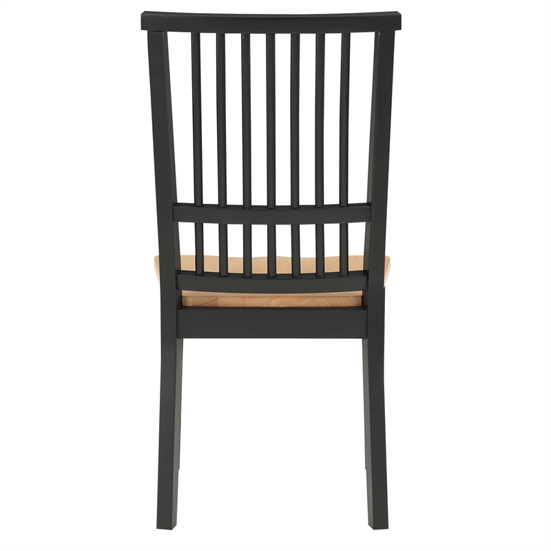 Steve Silver Magnolia Engineered Wood Dining Side Chair in Black (Set of 2)