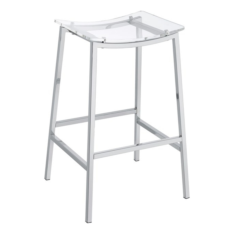 Steve Silver Zena Backless Bar Stool with Acrylic Seat in Clear (Set of 2)