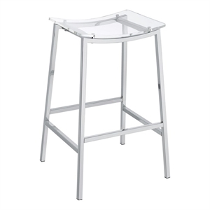 Steve Silver Zena Backless Bar Stool with Acrylic Seat in Clear (Set of 2)