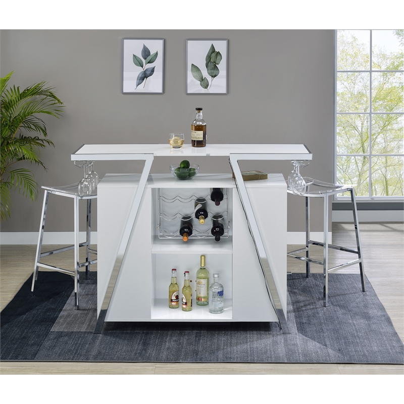 Steve Silver Zena Backless Bar Stool with Acrylic Seat in Clear (Set of 2)