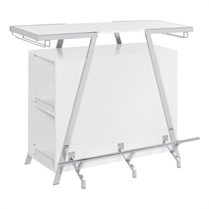 Steve Silver Zena Engineered Wood Bar Table w/LED lights in White