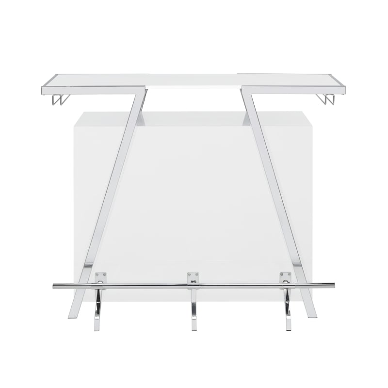 Steve Silver Zena Engineered Wood Bar Table w/LED lights in White