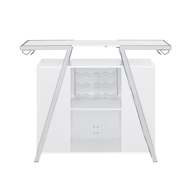 Steve Silver Zena Engineered Wood Bar Table w/LED lights in White