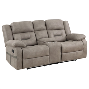 Steve Silver Abilene Polyester Upholstered Manual Console Loveseat in Brown