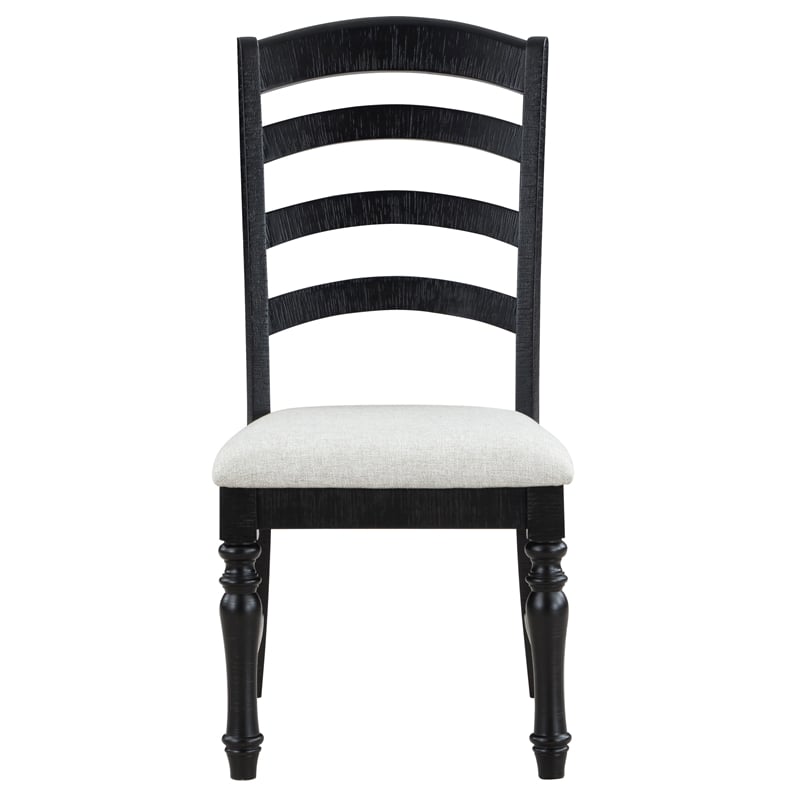 Steve Silver Odessa Polyester Upholstered Side Chair Black in Black (Set of 2)
