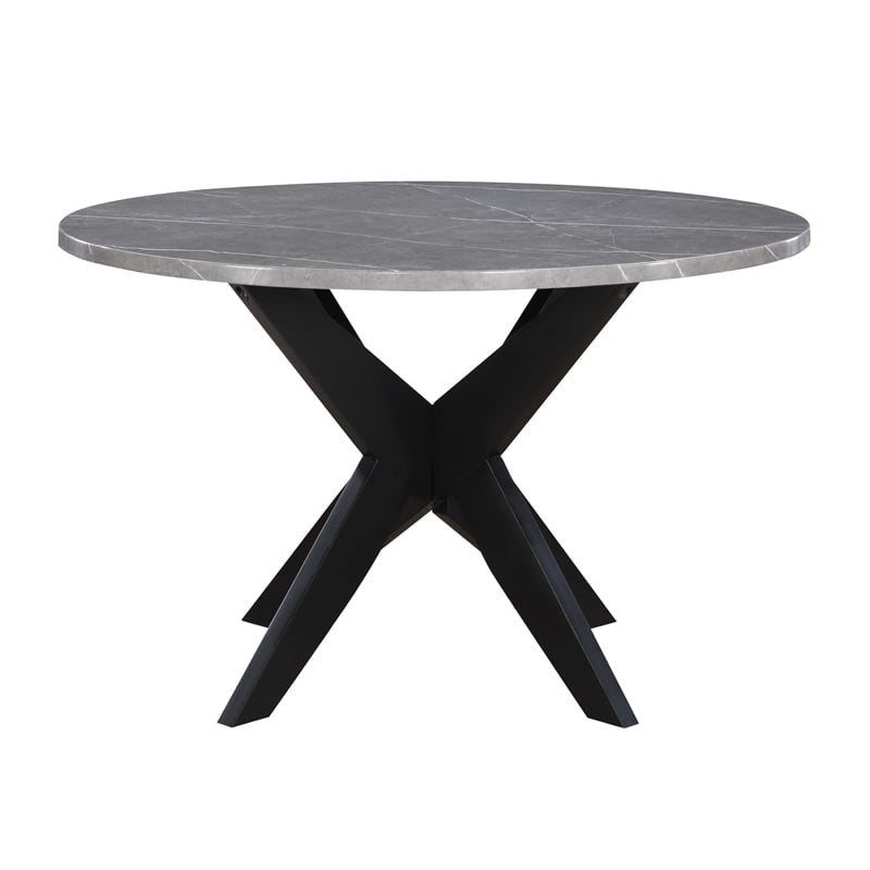 Steve Silver Amy Faux Marble Dining Table Gray