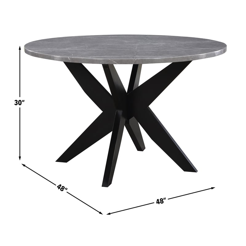 Steve Silver Amy Faux Marble Dining Table Gray