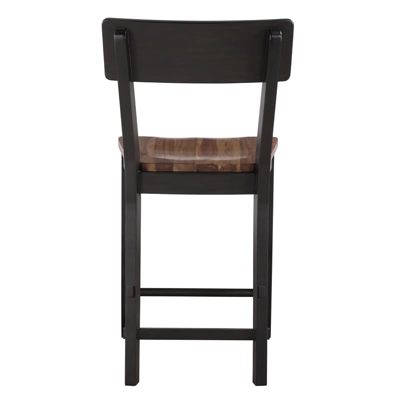 Steve Silver Bermuda Rubberwood/Iron Counter Chair in Black (Set of 2)