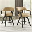 Steve Silver Rylie Faux Leather Swivel Counter Arm Chair in Black