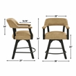 Steve Silver Rylie Faux Leather Swivel Counter Arm Chair in Black