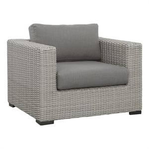 Steve Silver Blakley Aluminum Lounge Chair with .5 Round Wicker Gray (Set of 2)