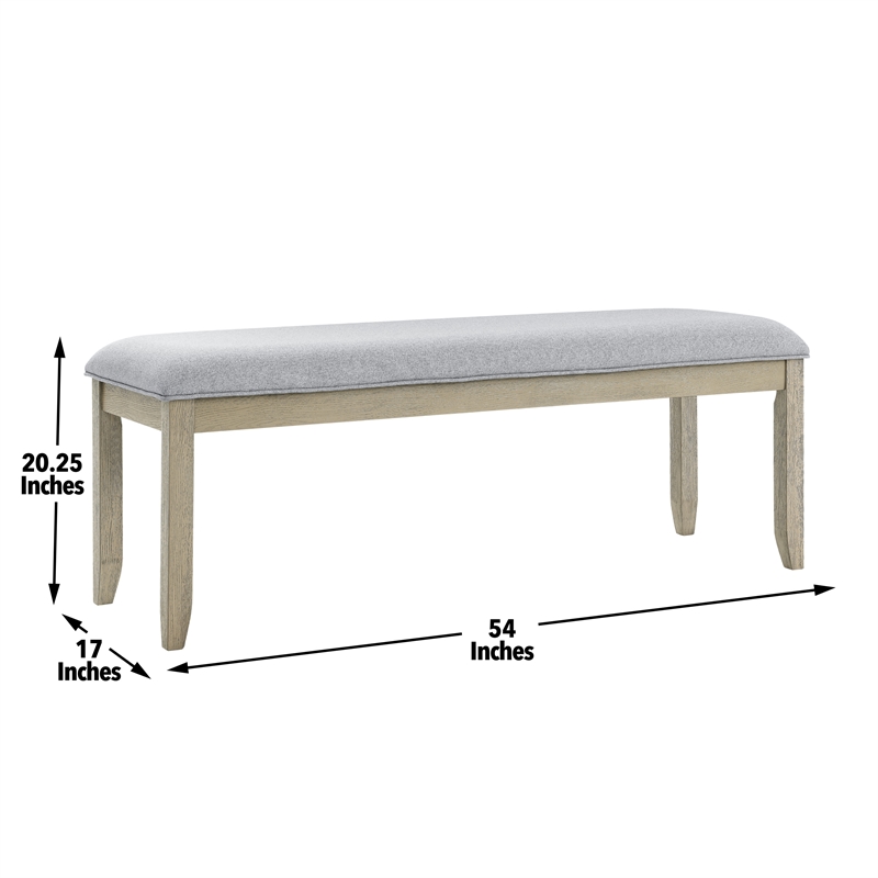Steve Silver Carena Polyester Upholstered Backless Dining Bench in Brown