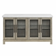 Steve Silver Carena Marble Top Sideboard w/Touch Lighting in Brown