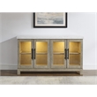 Steve Silver Carena Marble Top Sideboard w/Touch Lighting in Brown