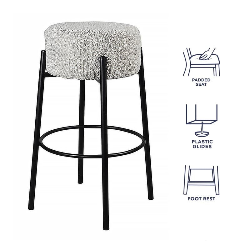 Steve Silver Cole Polyester Upholstered Counter Stool in Black