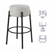 Steve Silver Cole Polyester Upholstered Counter Stool in Black