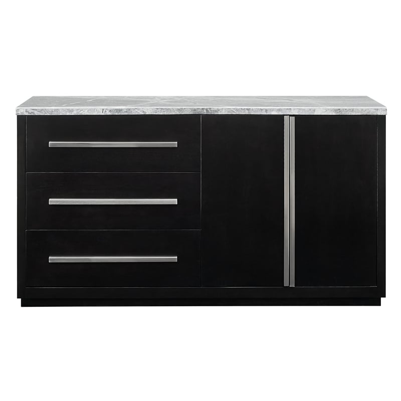 Steve Silver Camila Marble Top Buffet/Server in Gray/Black